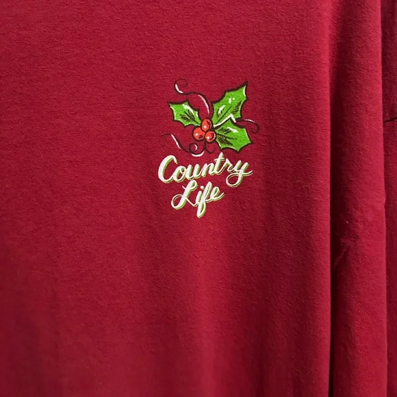 Women’s Red Country Life Kinda Naughty Kinda Nice Longsleeve Graphic Shirt sz 2X - Picture 2 of 7
